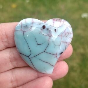 Green Dragons Veins Heart Pendant Gemstone